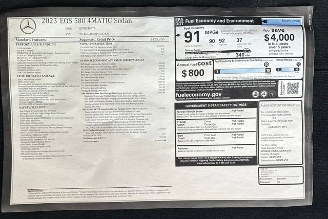 2023 Mercedes-Benz EQS EQS 580