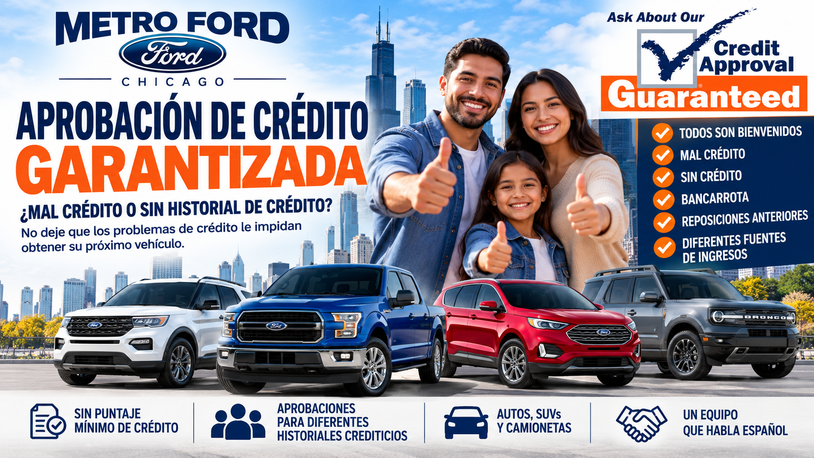 Aprobación de Crédito Garantizada en Chicago